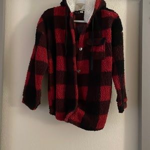 Red and black plaid jacket